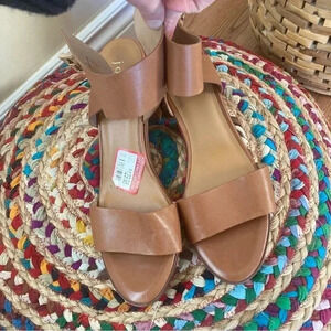 New  Joie tan block heels sandals